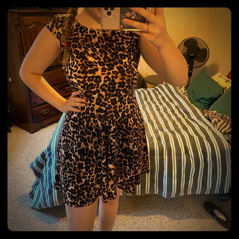 Cheetah print mini dress